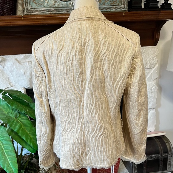 Apriori Women's Y2K Gold Metallic Blazer Jacket Size 12 - Picture 2 of 11